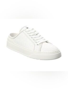 Stuart Weitzman Skater Glitter Mule Sneakers White Slip-On Trainer 7.5